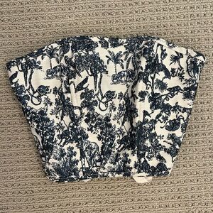 Tic Toc blue floral corset. Worn once. Wrap up back